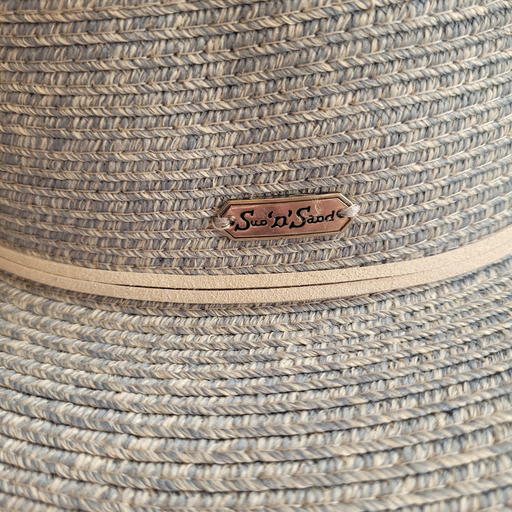 Sun And Sand  Company Blue and Beige Woven Hat
